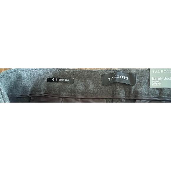 Talbots Barely Boot Cut Full Length Grey Button Up Dress Pants Womens Size 6 New - Picture 4 of 6